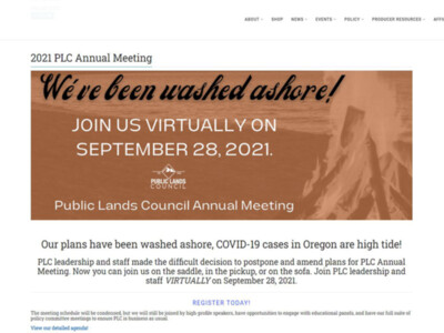 Public Lands Council to Meet Virtually September 28 for Annual Meeting