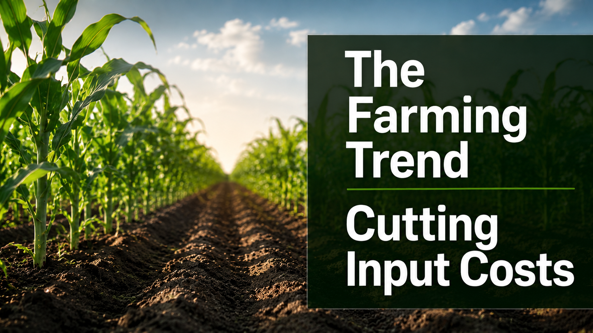 Farmers Embrace New Trend Slashing Input Costs